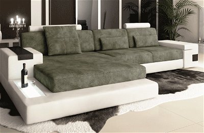 L Form Sofa Stoff