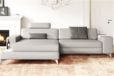  L Form Leder Sofa